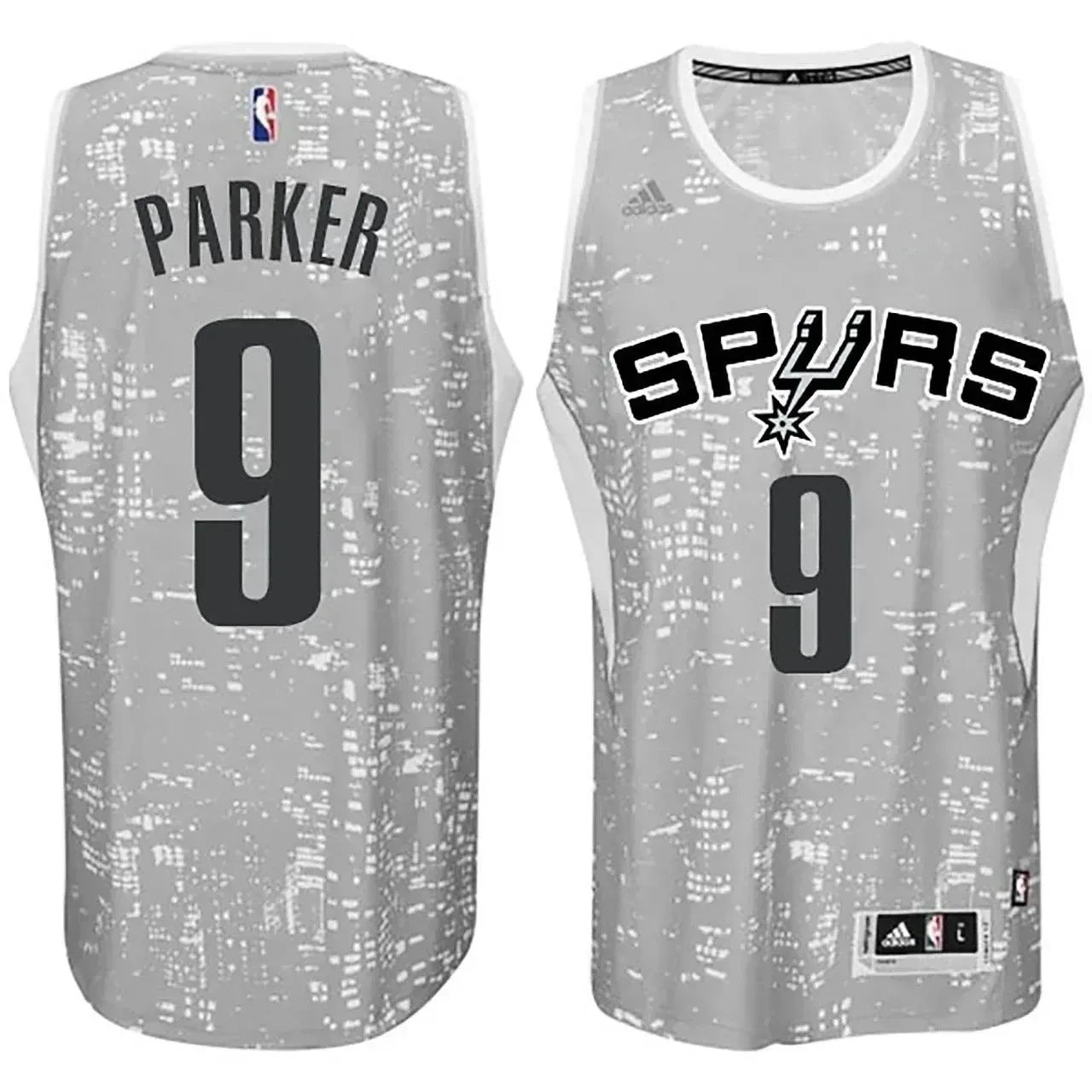 Men's San Antonio Spurs Tony Parker #9 City Lights Black Swingman Jersey