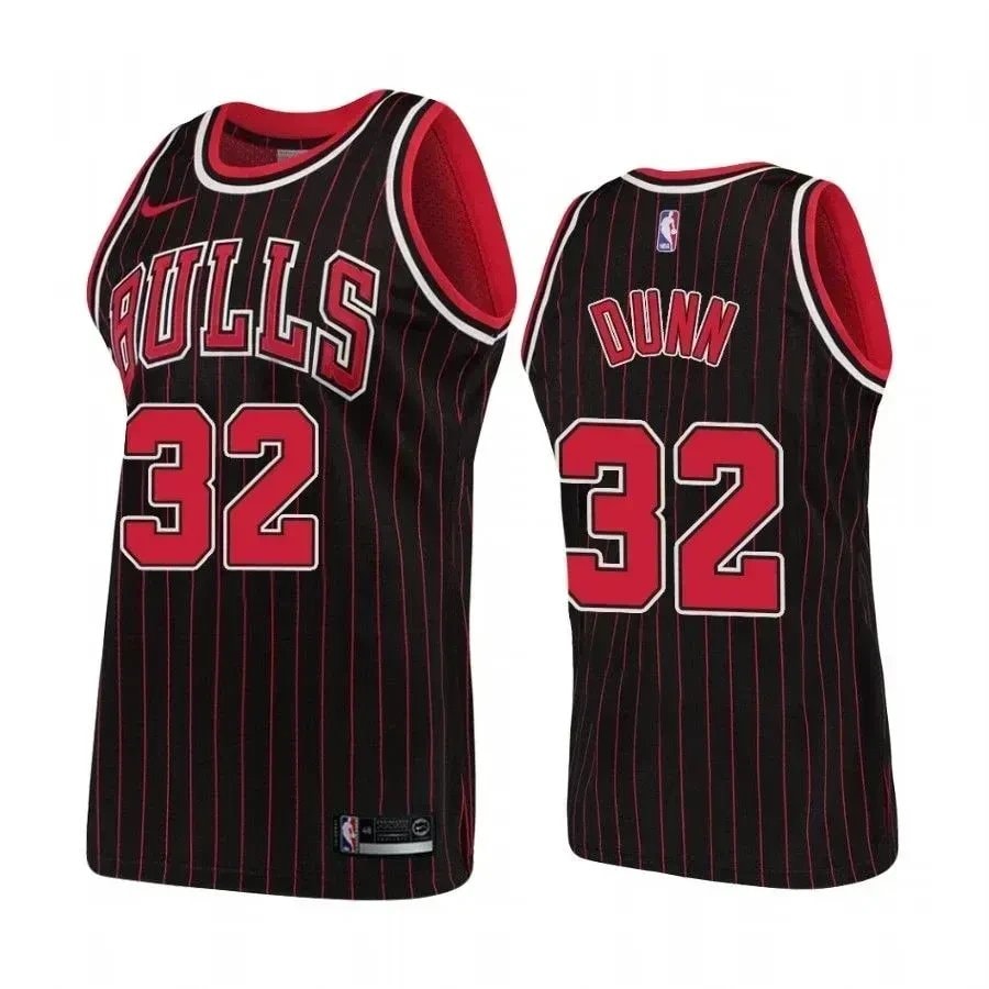 Men's Chicago Bulls Kris Dunn #32 Hardwood Classics Black Jersey