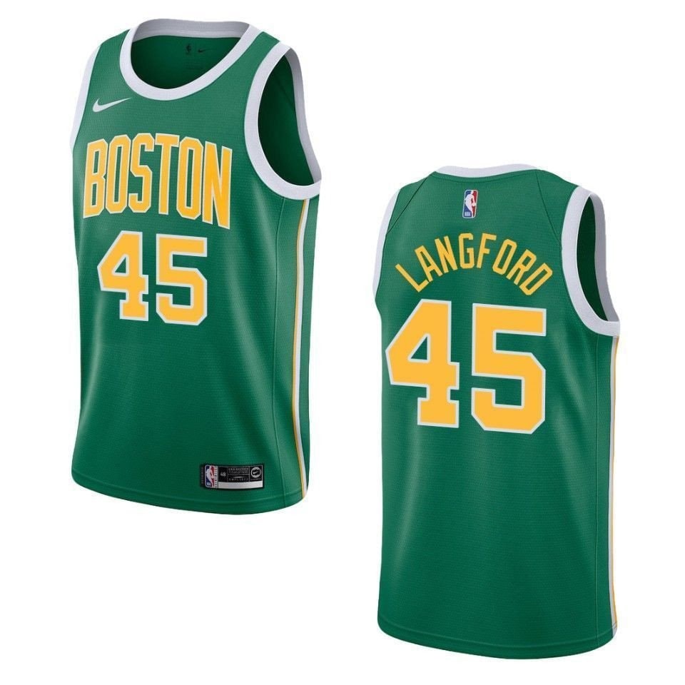 Men's Boston Celtics Romeo Langford #45 Earned Swingman Jersey Green