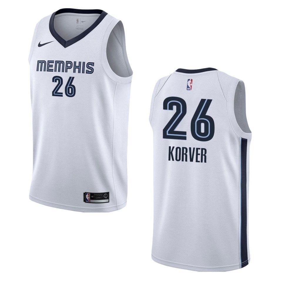 Men's Memphis Grizzlies 26 Kyle Korver Association Swingman Jersey White