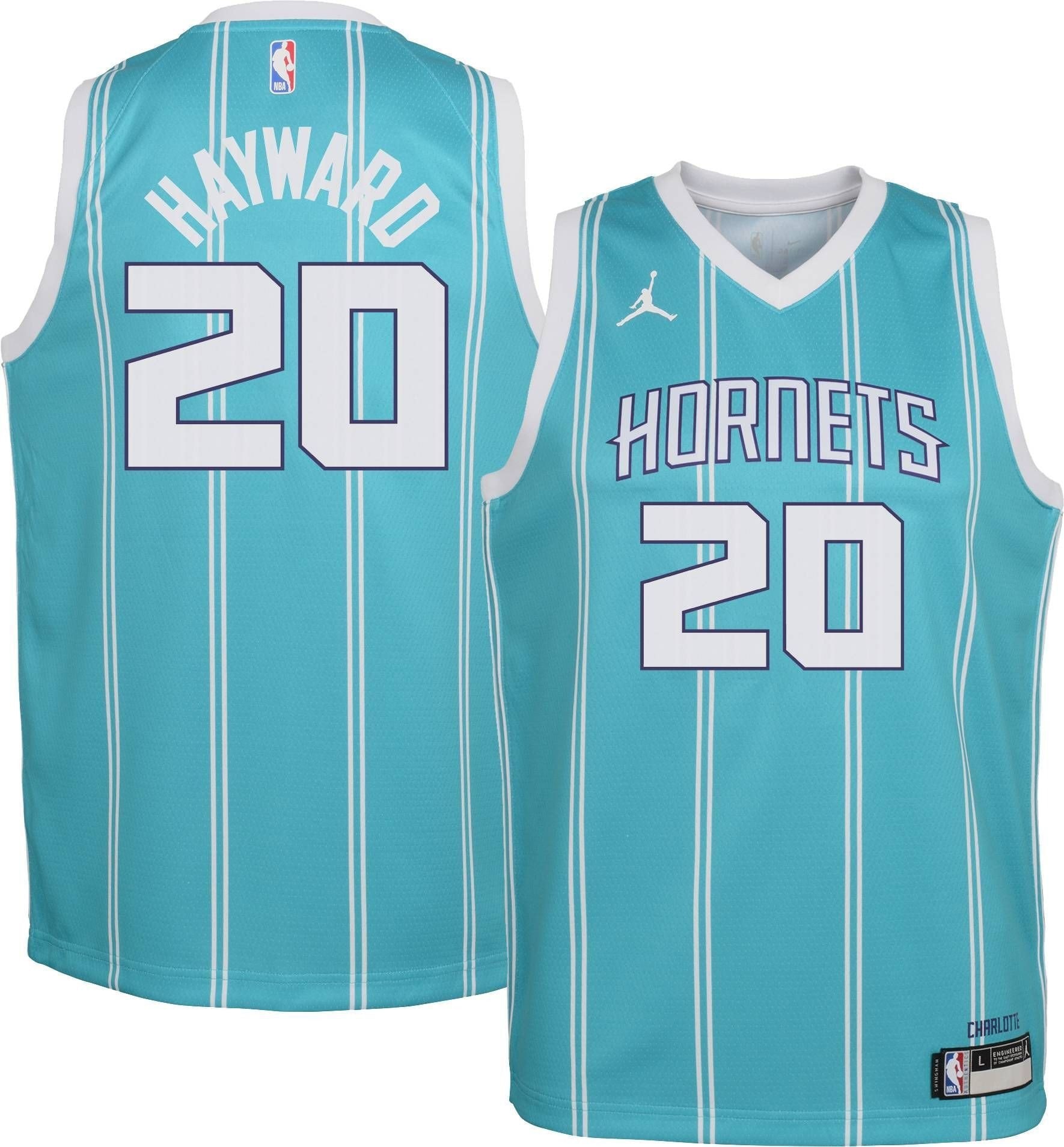 Jordan Youth Charlotte Hornets Gordon Hayward 20 Teal Dri-FIT Swingman Jersey - Multicolor