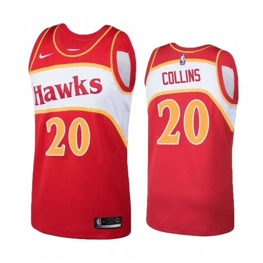 Men's Atlanta Hawks John Collins Hardwood Classics Red Jersey S-3XL