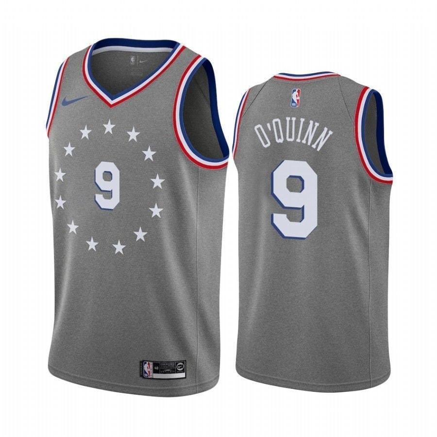 Men's Philadelphia 76ers Kyle O'Quinn #9 City Edition Basketball Jersey Multicolor