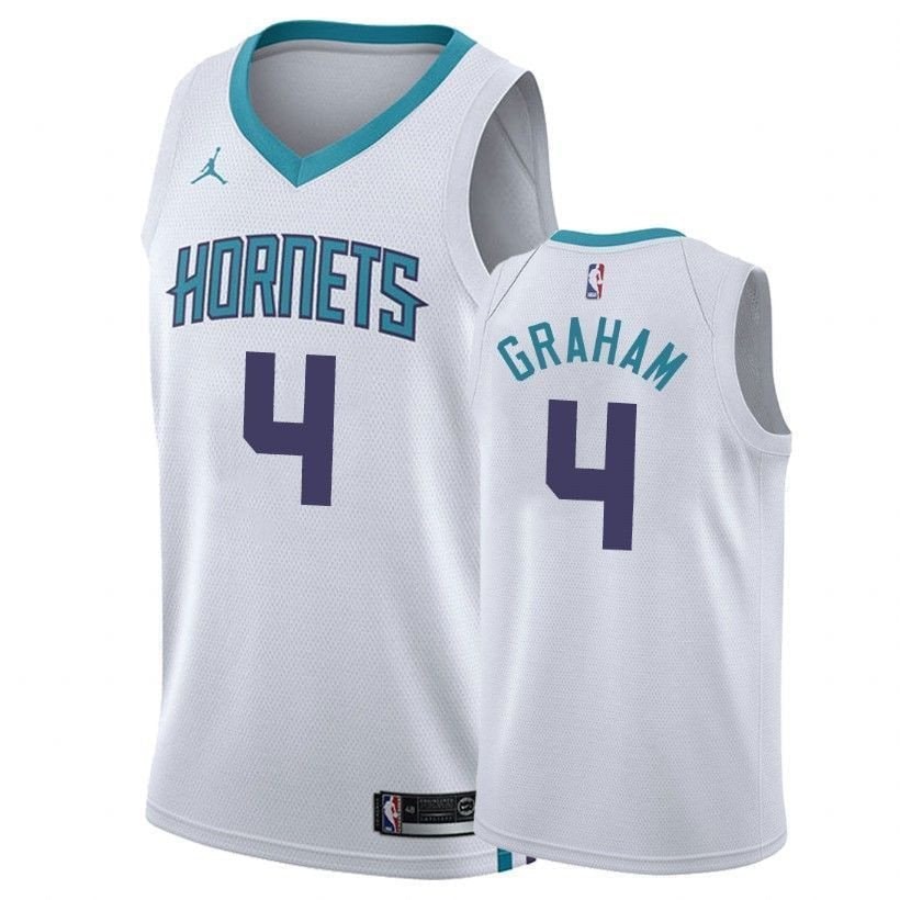 Men's Devonte' Graham Hornets #4 Association White NBA Jersey
