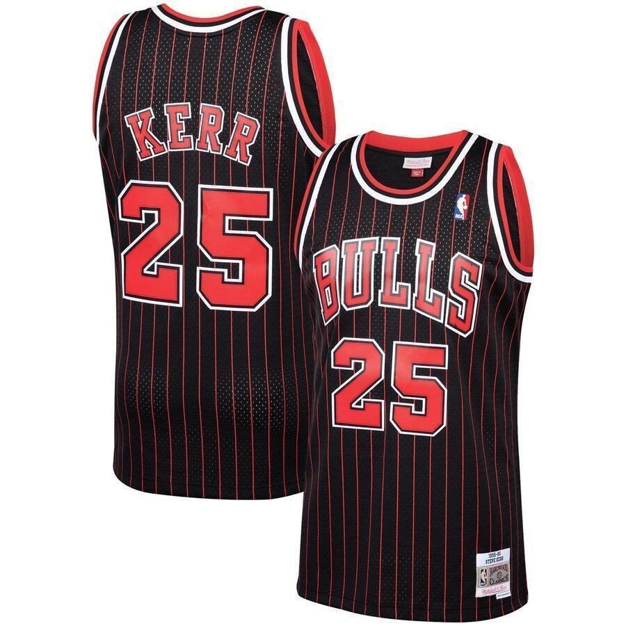 Steve Kerr Basketball Team Mitchell & Ness 1995-96 Hardwood Classics Swingman Player Jersey - Black