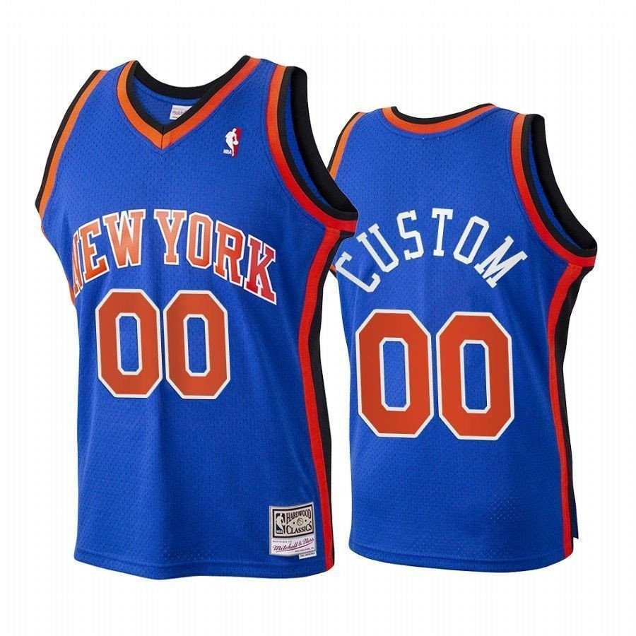 Youth Custom New York Knicks Hardwood Classics Jersey Blue Multicolor Unisex