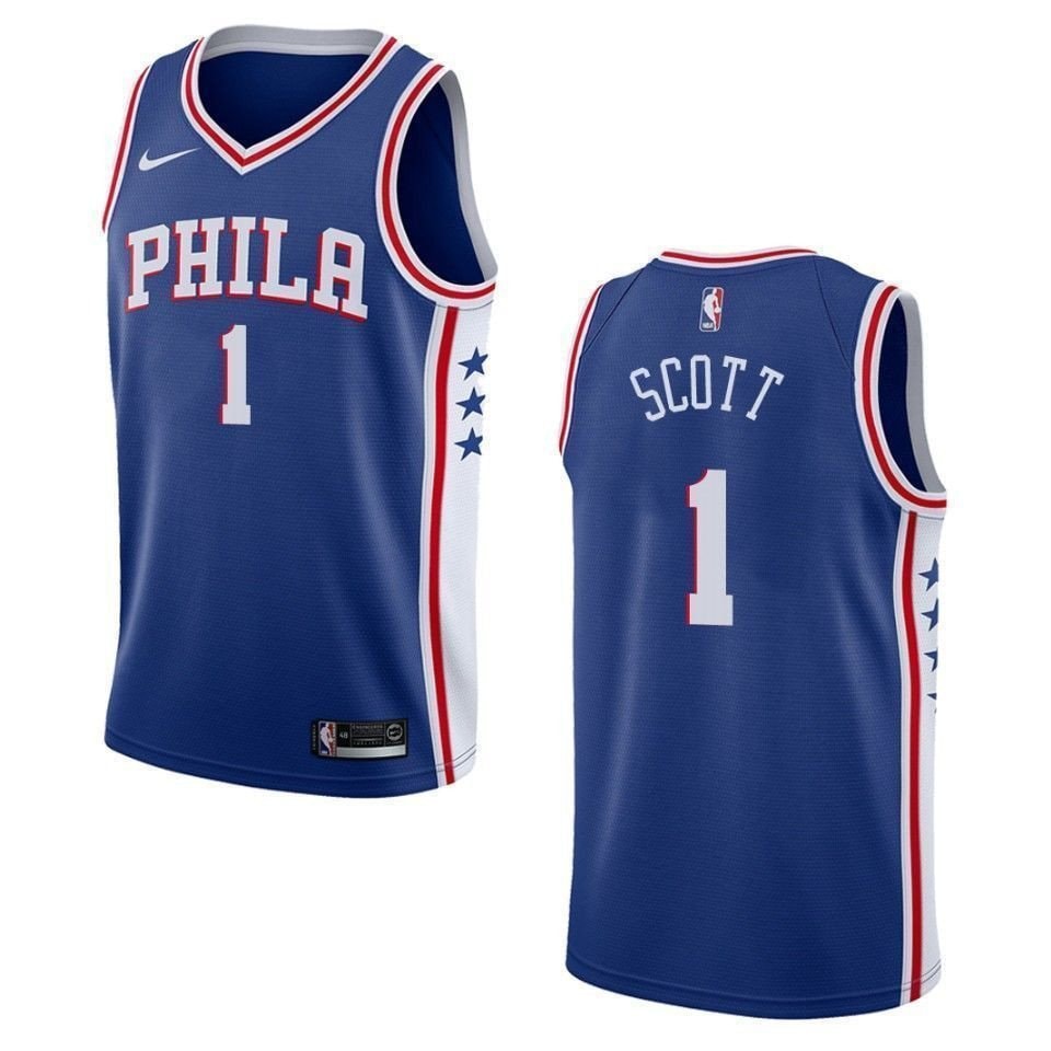 Men's Philadelphia 76ers Mike Scott Icon Swingman Jersey Blue S-3XL
