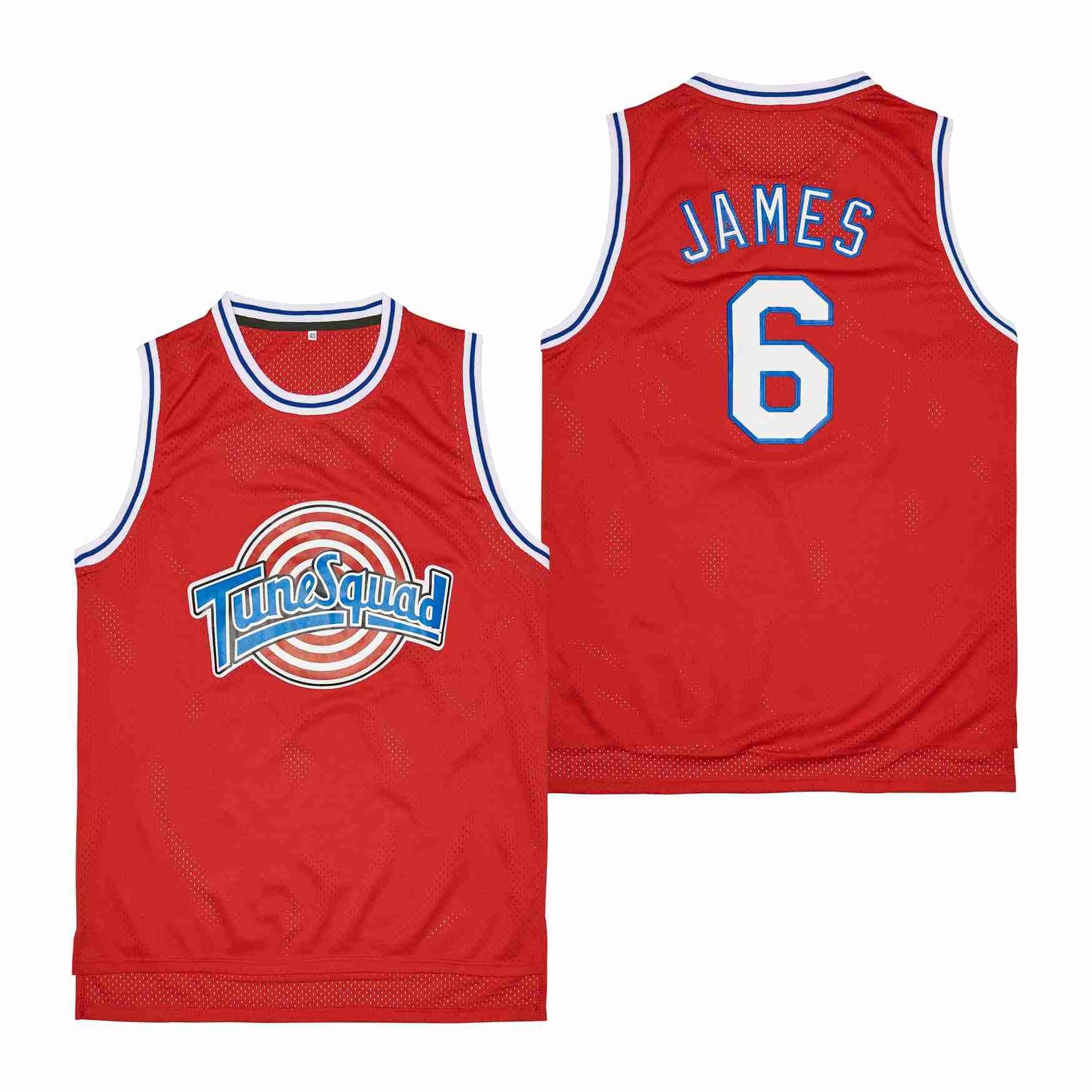 James 6 Tune Squad Space Jam Swingman Jersey Red Multicolor Unisex