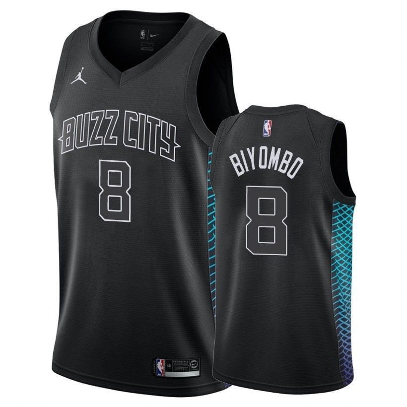 Men's Hornets Bismark Biyombo #8 City Black NBA Jersey S-3XL