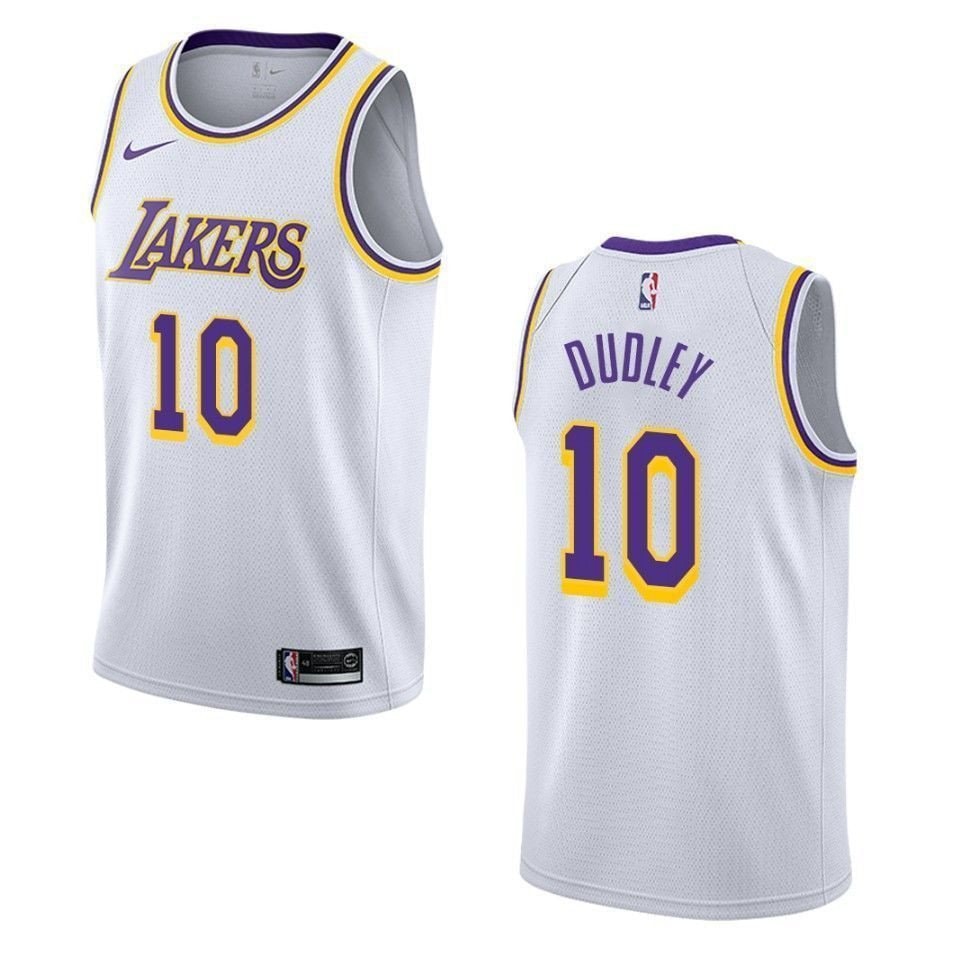 Men's Los Angeles Lakers 10 Jared Dudley Association Swingman Jersey White