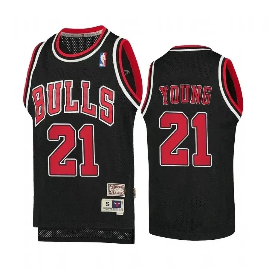 Youth Thaddeus Young Chicago Bulls Hardwood Classics Jersey Black