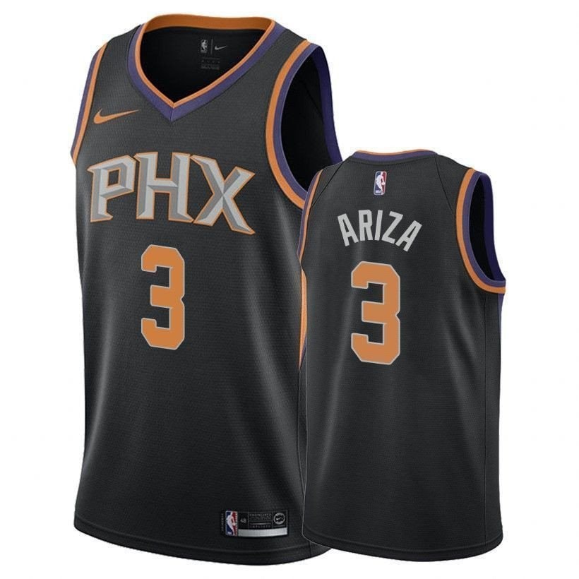 Men's Trevor Ariza #3 State Black NBA Basketball Jersey - Black Multi Color