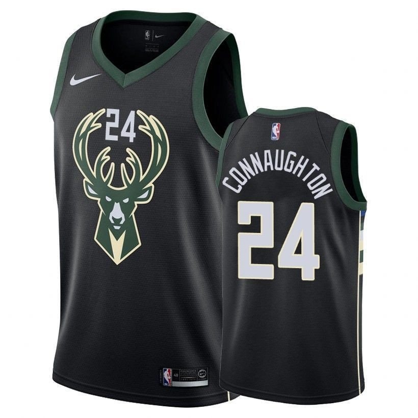 Men's Bucks Pat Connaughton #24 State Black Basketball Jersey