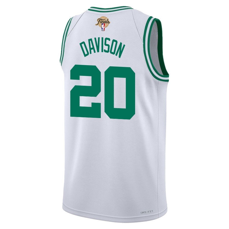 JD Davison 20 Boston Celtics 2024 Finals Patch Swingman Jersey Association Edition White