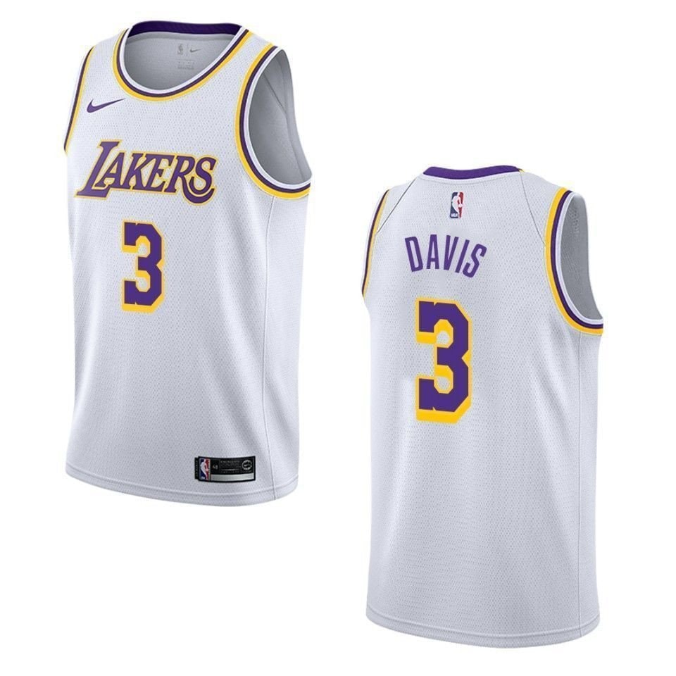 Men's Los Angeles Lakers Anthony Davis Association Swingman Jersey White S-3XL