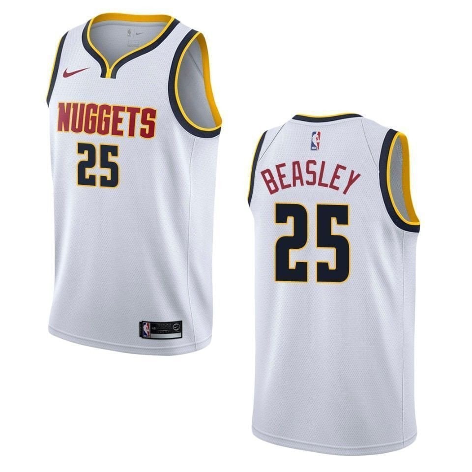Men's Basketball Team 25 Malik Beasley Association Swingman Jersey - Wihte