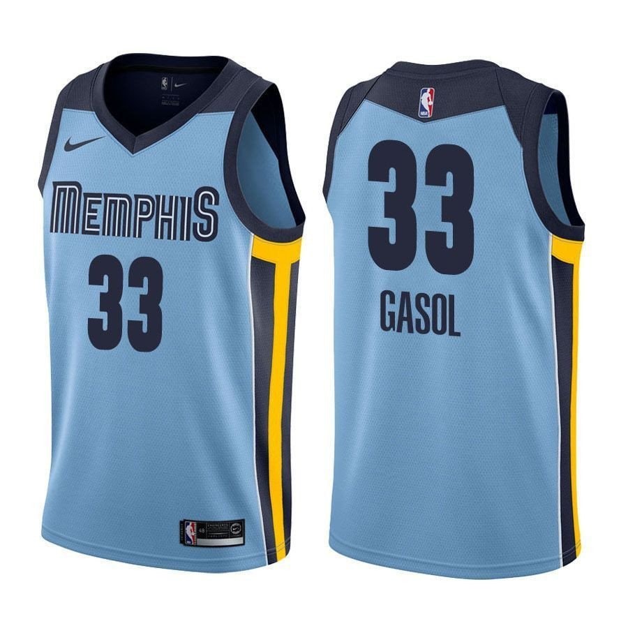 Men's Marc Gasol 33 Grizzlies Light Blue Basketball Jersey