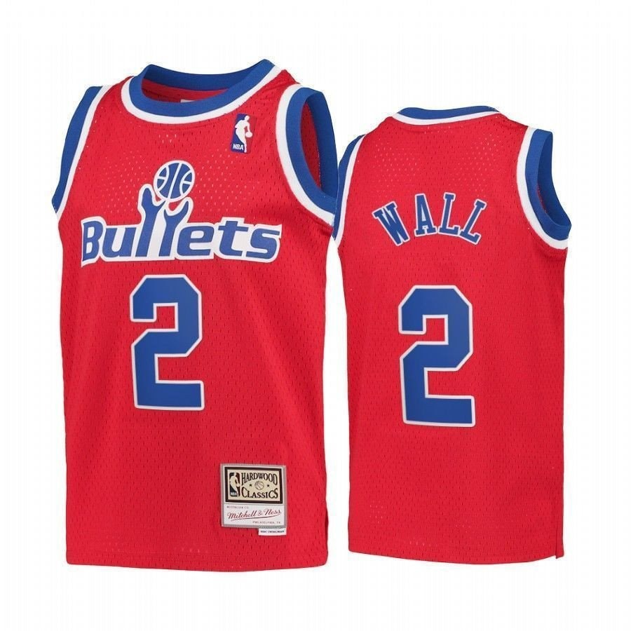 Youth John Wall Washington Wizards Red Hardwood Classics Jersey S-3XL