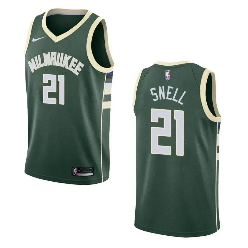 Men's Milwaukee Bucks Tony Snell #21 Icon Swingman Jersey Green Multi Color