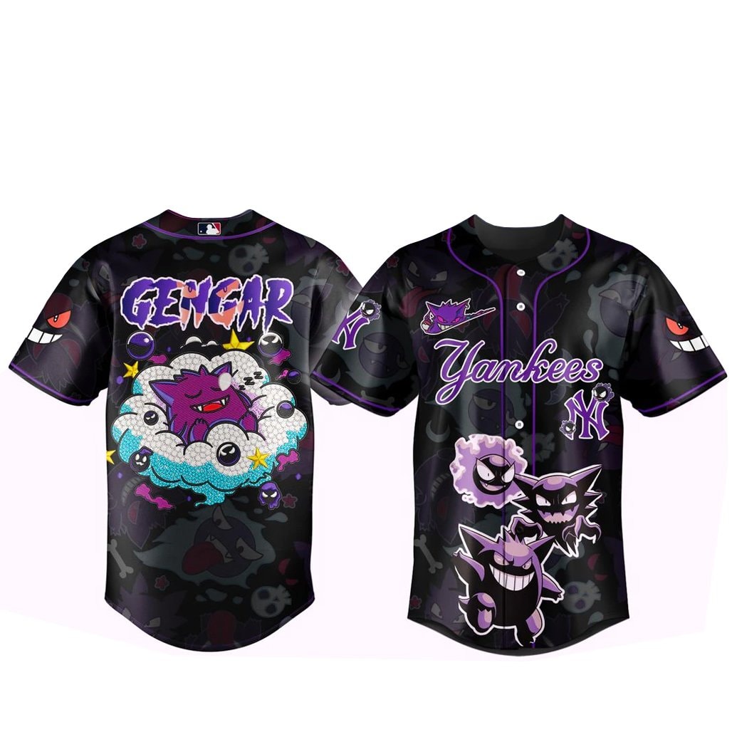 Baseball Team x Pokemon Gengar 2026 Baseball Jersey Version 1