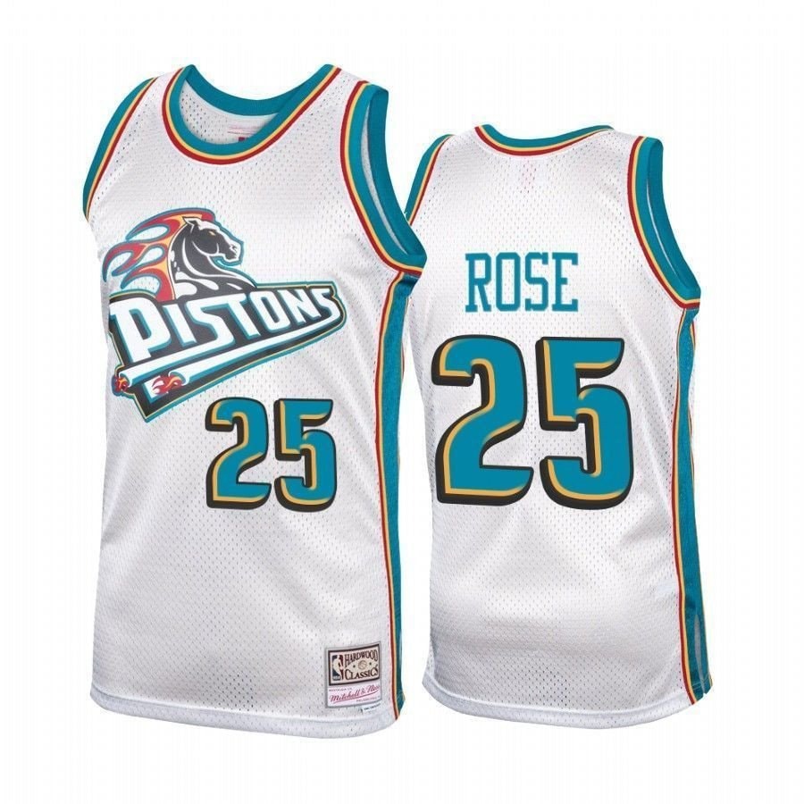 Men's Basketball Team Derrick Rose 25 Platinum Hardwood Classics Jersey