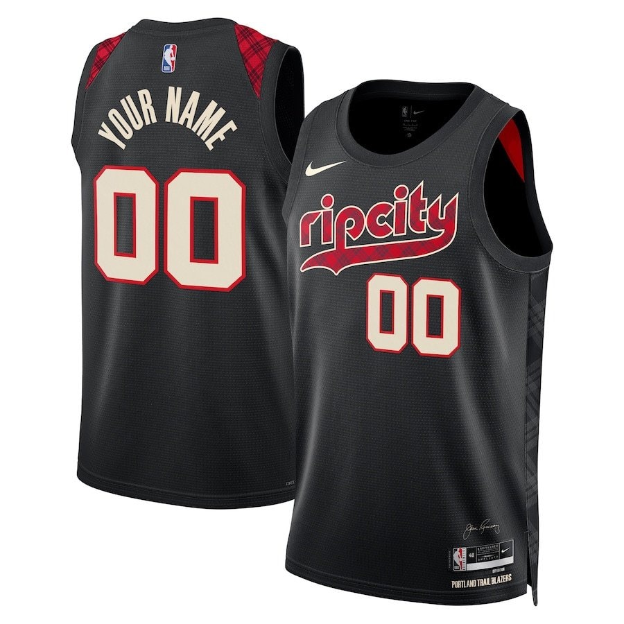 Portland Trail Blazers 2023/24 City Edition Swingman Custom Jersey Black Unisex