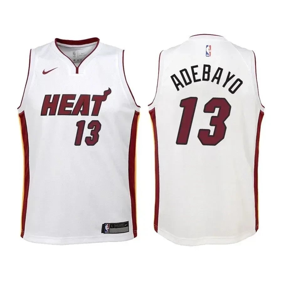 Youth Heat Bam Adebayo 13 Association Edition White Jersey - Unisex Basketball Jersey