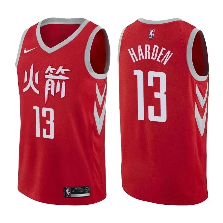 Men's James Harden 13 City Edition Red Rockets Basketball Jersey