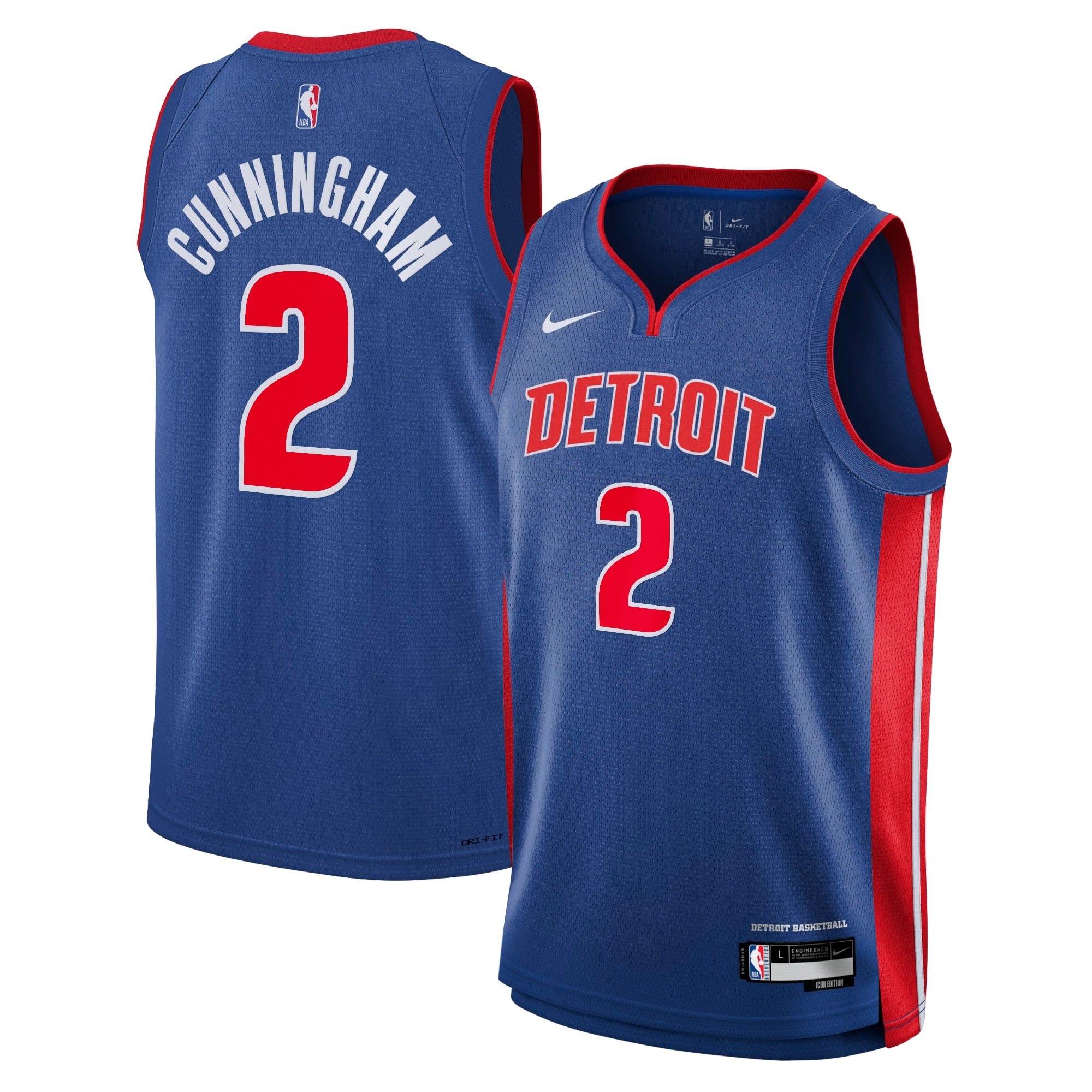 Detroit Pistons Icon Swingman Jersey Blue Cade Cunningham Youth