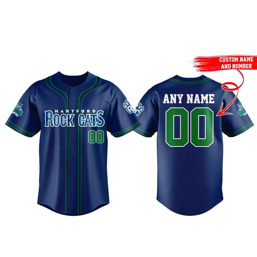 Custom Name and Number Hartford Rock Cats Baseball Jersey