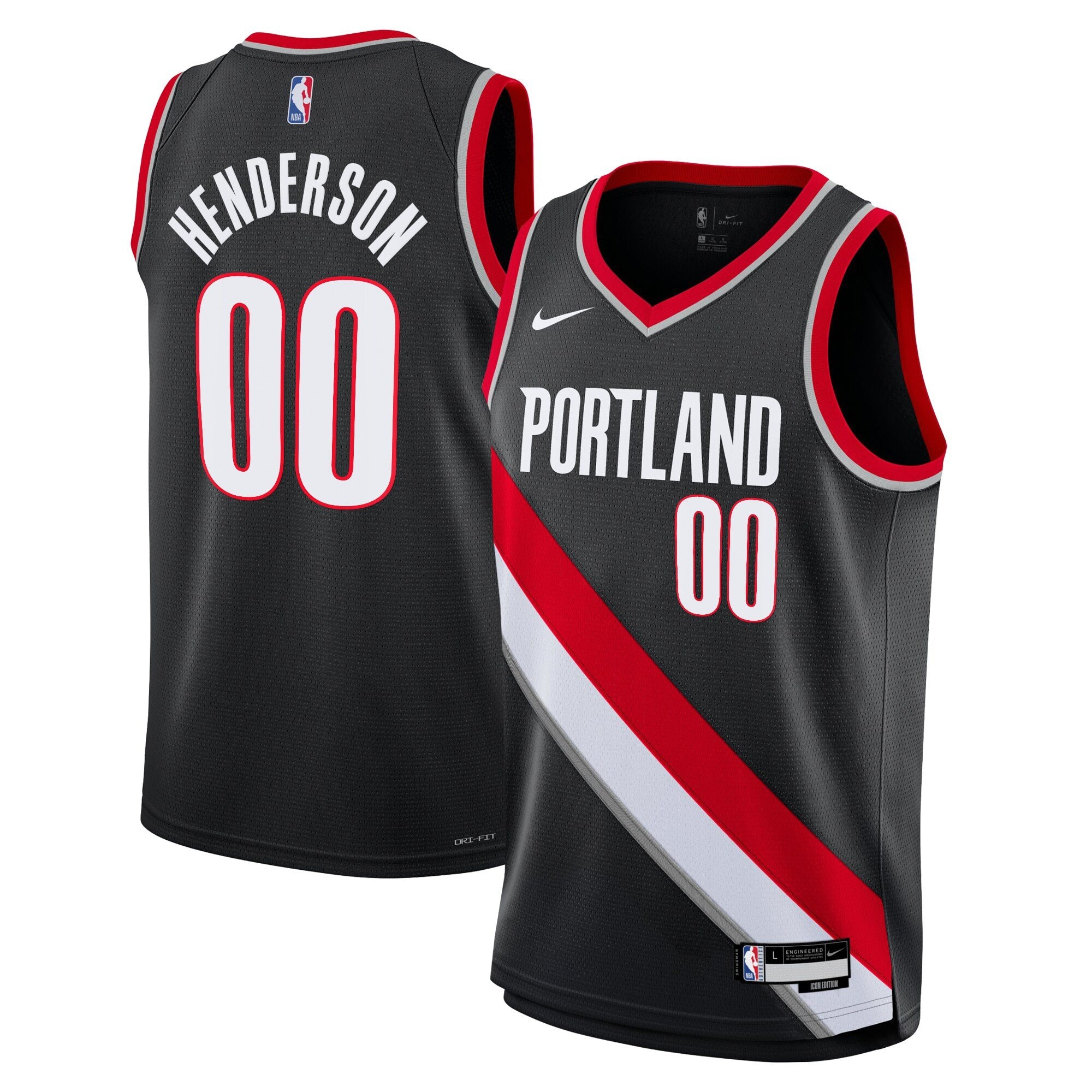 Portland Trail Blazers Scoot Henderson Swingman Jersey Black Youth S-3XL