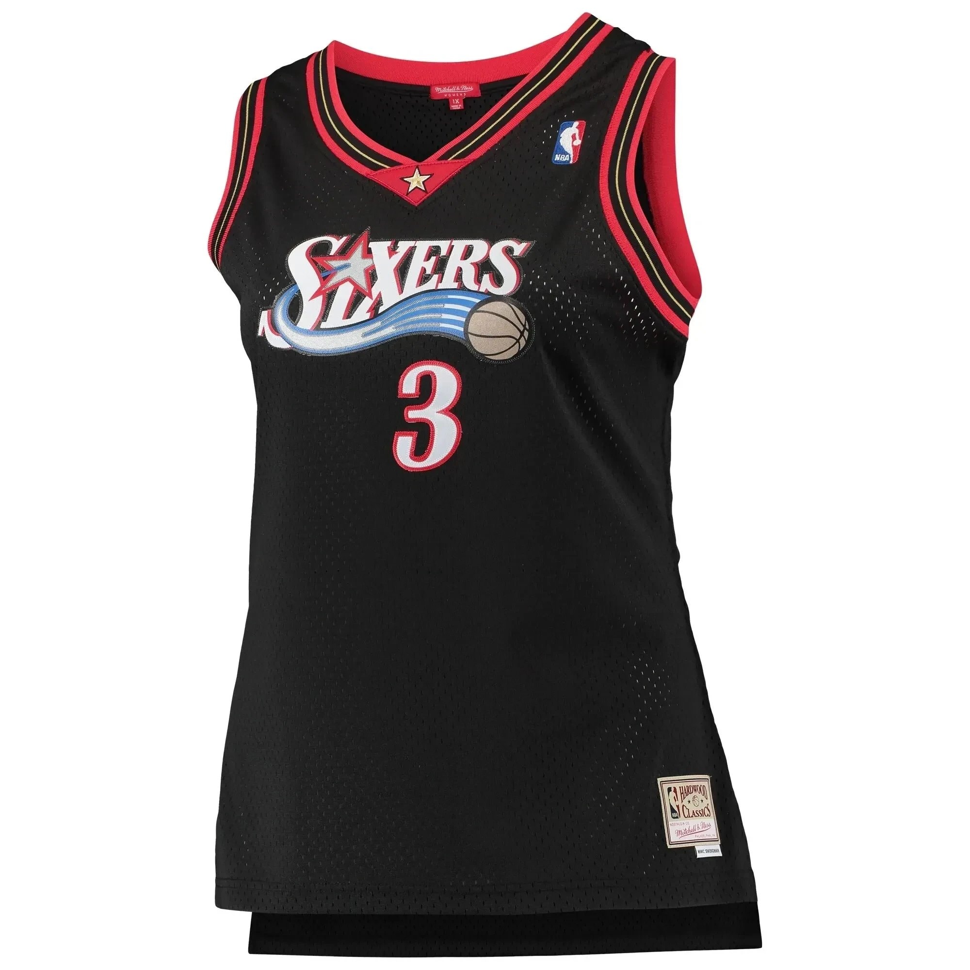Allen Iverson Philadelphia 76ers Mitchell Ness Women's Plus Size Swingman Jersey - Black