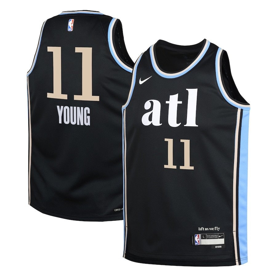 Trae Young 11 Atlanta Hawks 2023/24 City Edition Swingman Youth Jersey Black