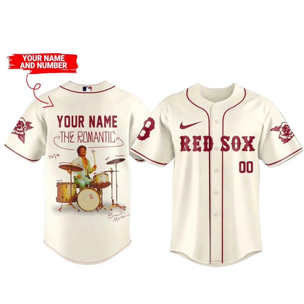 Custom Name and Number Baseball Team x Bruno Mars The Romantic Tour 2026 Baseball Jersey