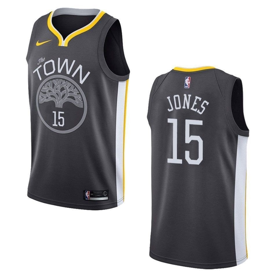 Men's Basketball Team 15 Damian Jones Statement Swingman Jersey - Black