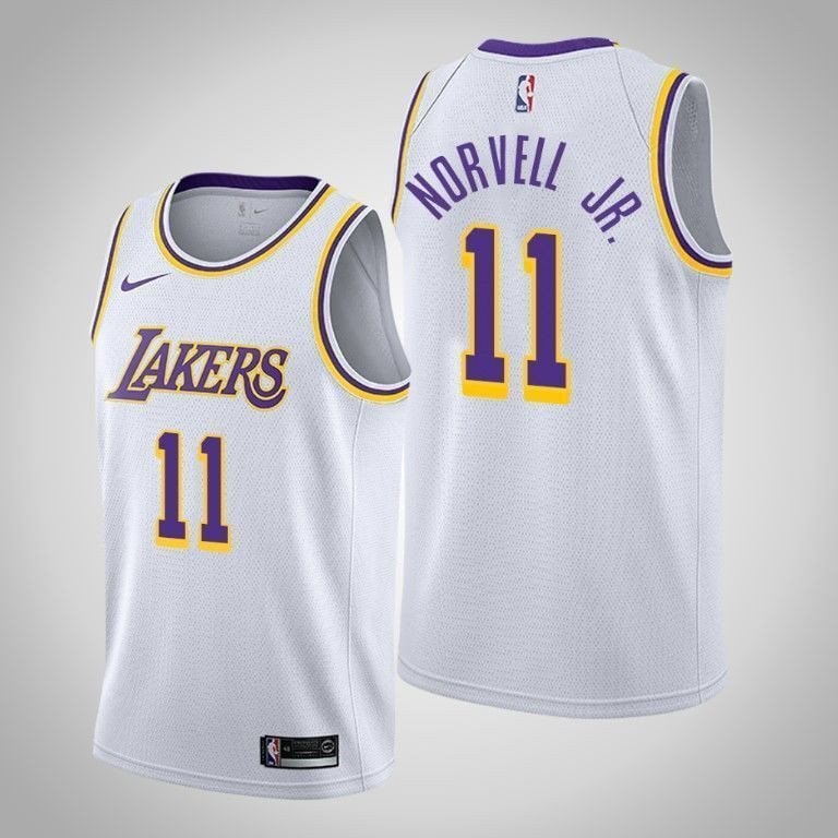 Men's Los Angeles Lakers Zach Norvell Jr. #11 Association Swingman Jersey White