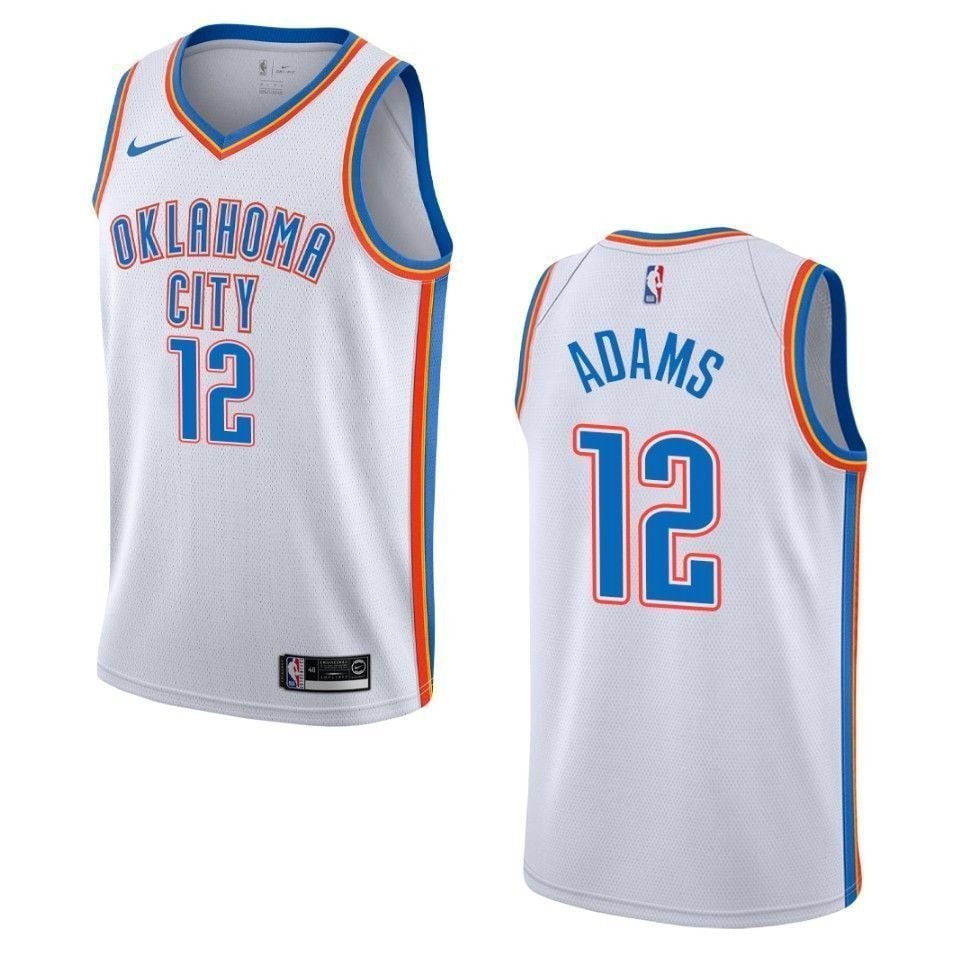 Men's Basketball Team 12 Steven Adams Association Swingman Jersey - White