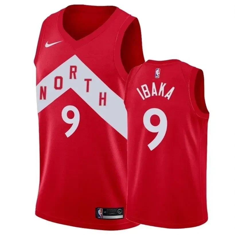 Men's Toronto Raptors Serge Ibaka #9 Earned Edition Red Basketball Jersey