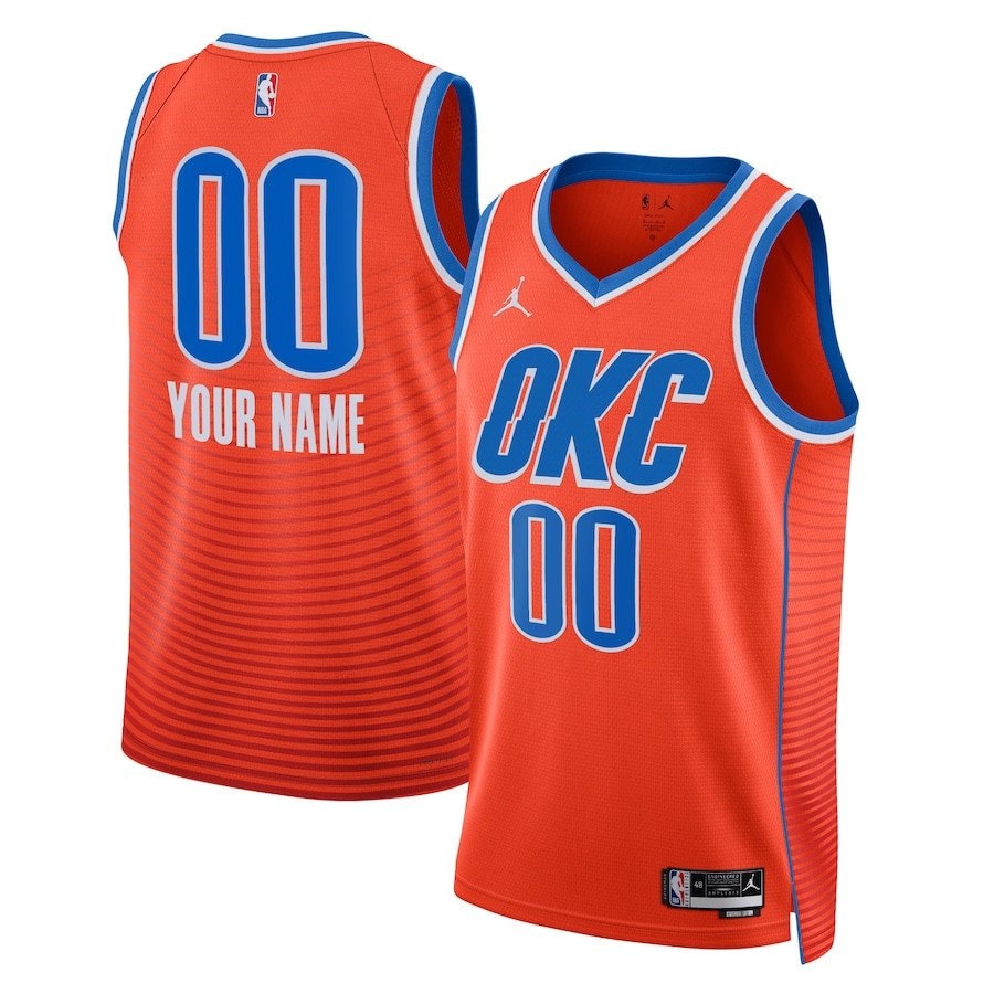 Oklahoma City Thunder 2023/24 Statement Swingman Custom Men Jersey Orange