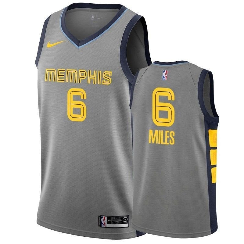 Grizzlies Men's C.J. Miles 6 City Gray Basketball Jersey S-3XL