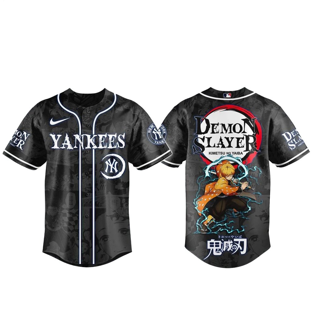 Baseball Team x Zenitsu Agatsuma Demon Slayer Night Baseball Jersey
