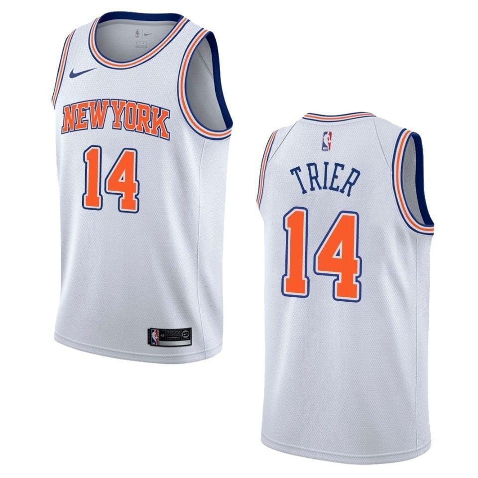 Men's New York Knicks Allonzo Trier #14 Statement Swingman Jersey White