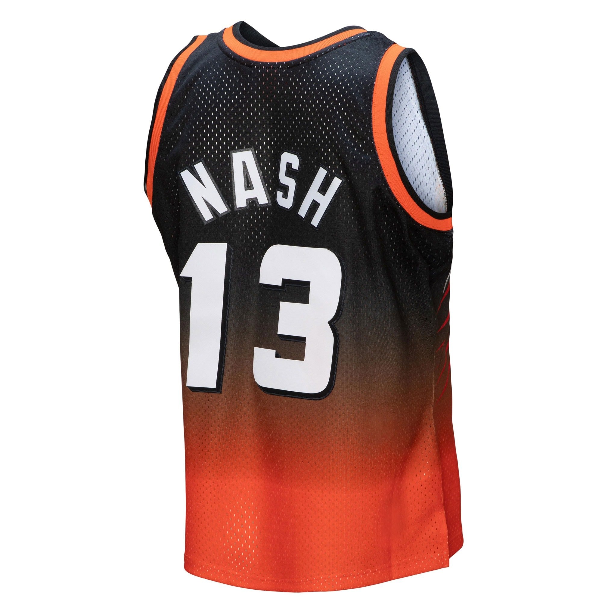 Men's Mitchell & Ness Steve Nash Orange Black Phoenix Suns 1996/97 Hardwood Classics Fadeaway Swingman Jersey