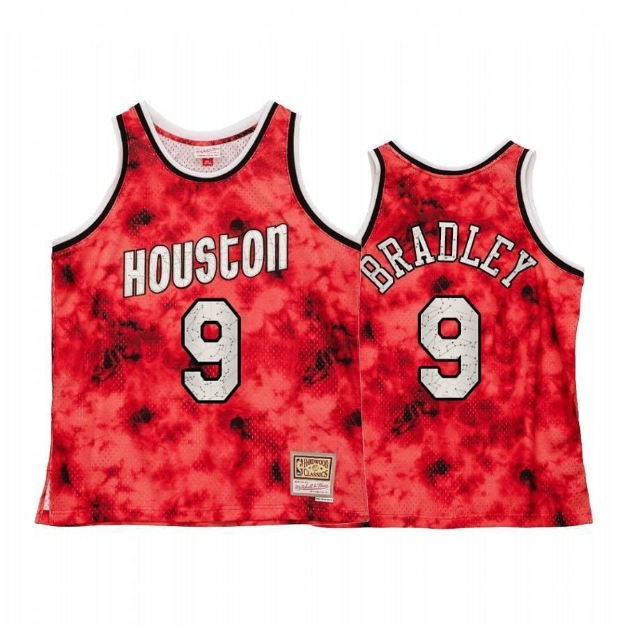 Men's Houston Rockets Avery Bradley Red Galaxy Constellation Throwback Jersey
