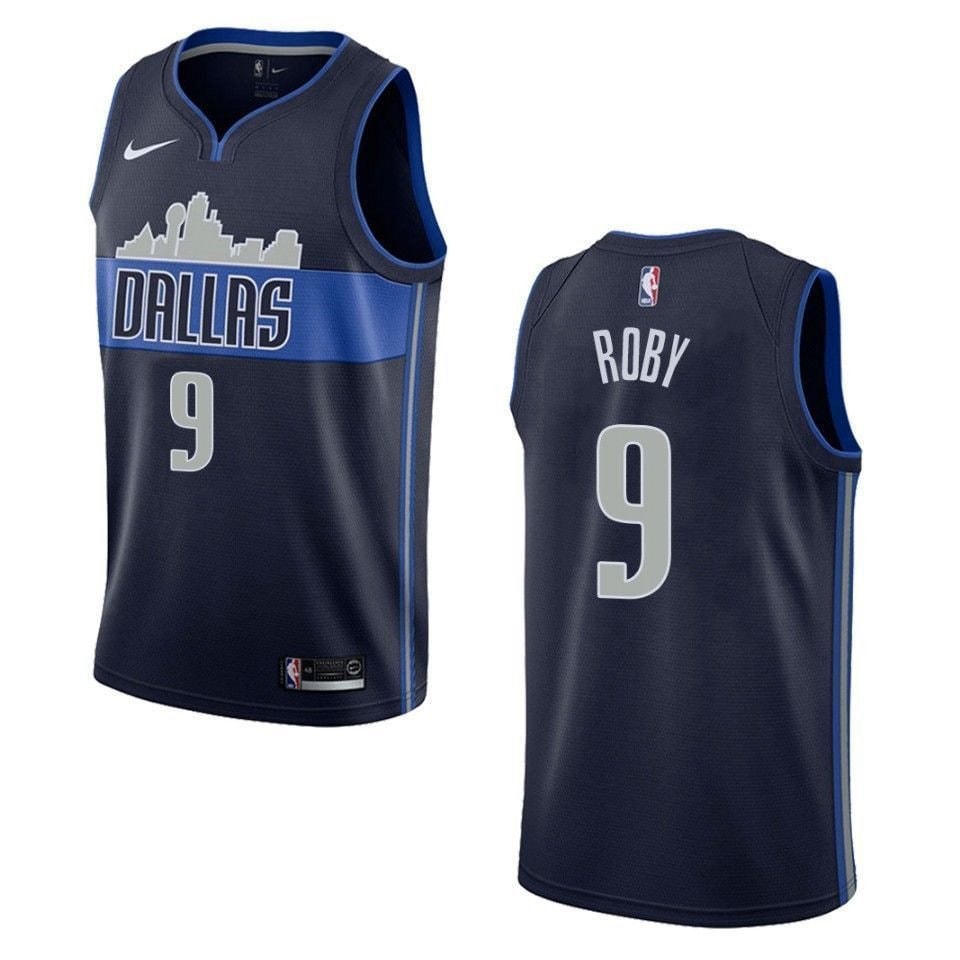 Men's Dallas Mavericks Isaiah Roby 9 Statement Swingman Jersey Navy
