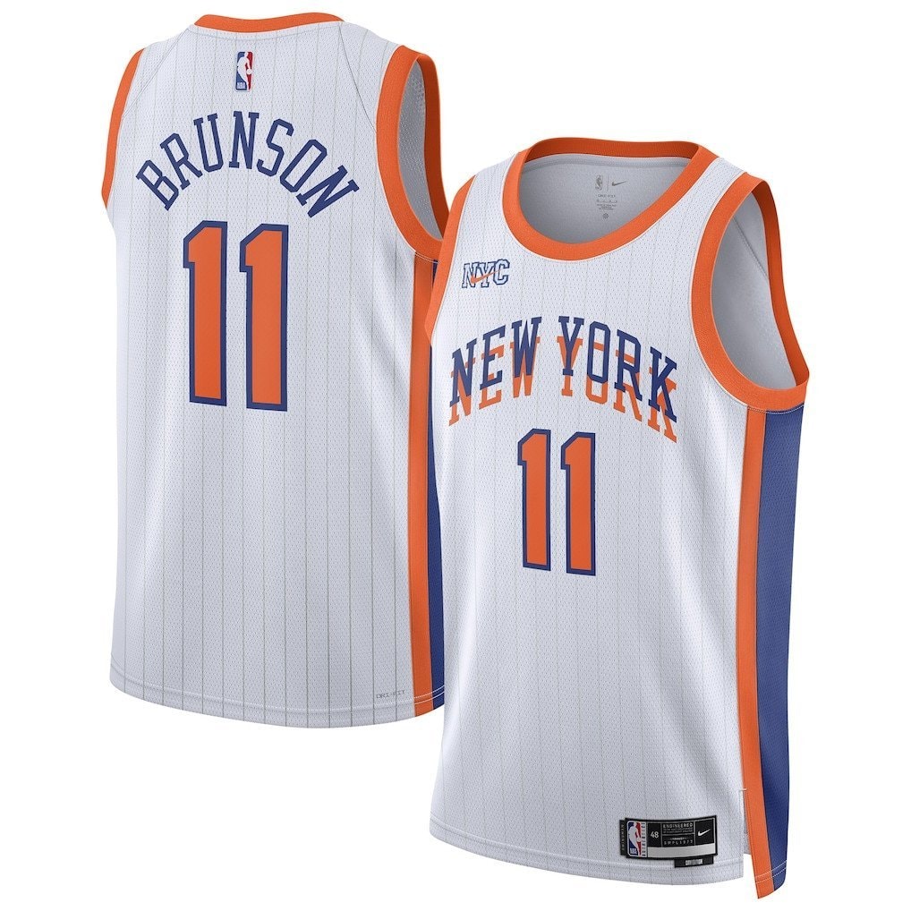 Jalen Brunson 11 New York Knicks Unisex 2024/25 City Edition Swingman Jersey - White