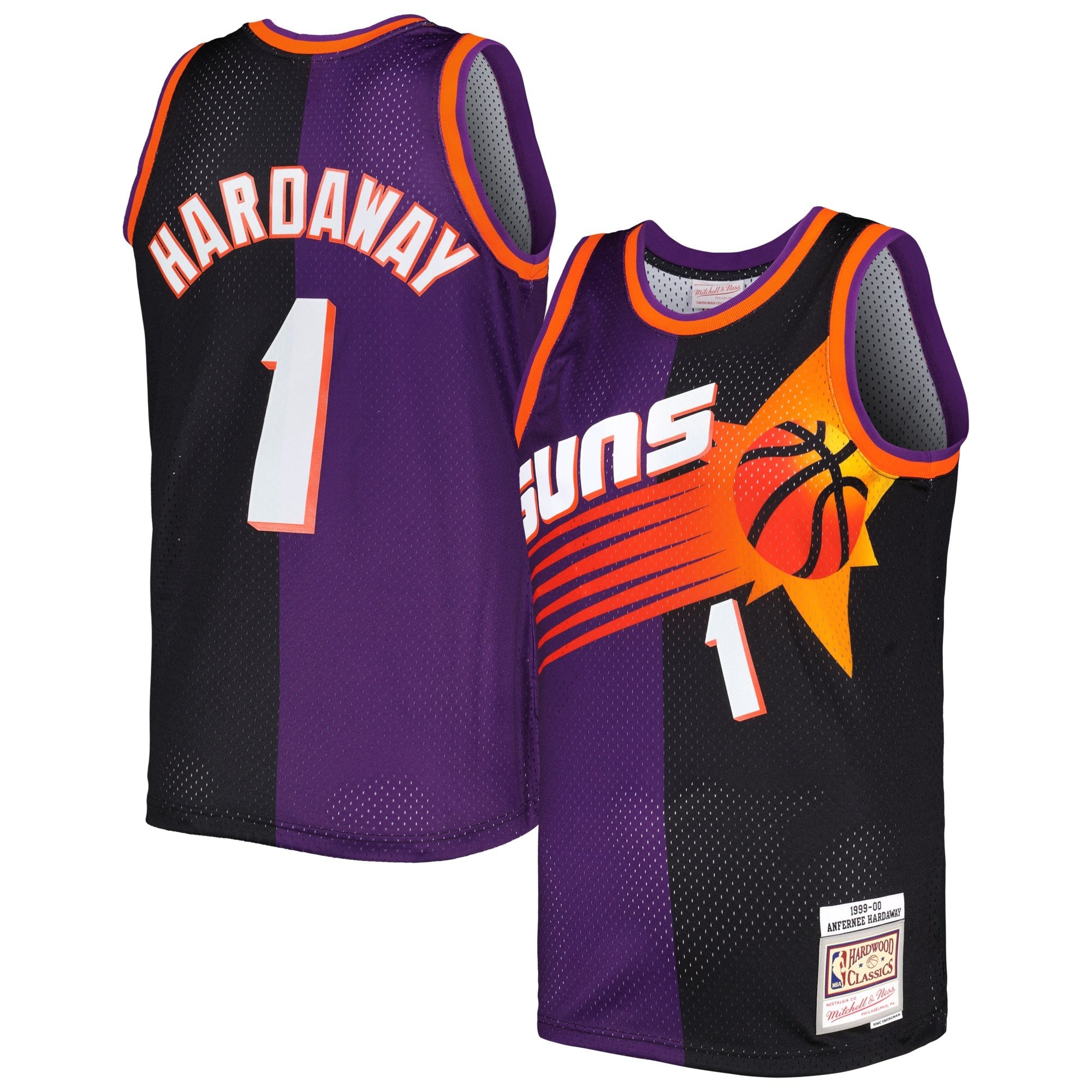 Men's Mitchell & Ness Penny Hardaway Purple Black Phoenix Suns 1999/00 Split Swingman Jersey