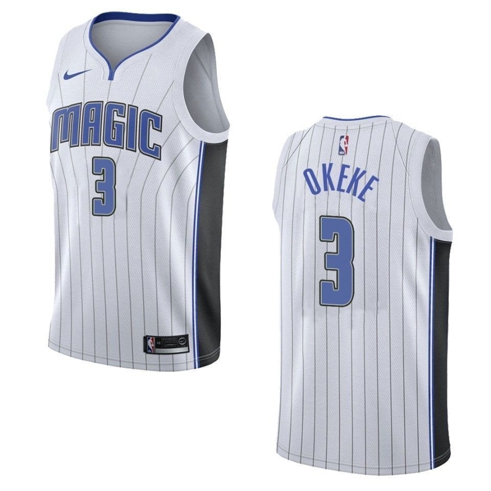 Men's Orlando Magic Chuma Okeke Association Swingman Jersey White - 100% Polyester