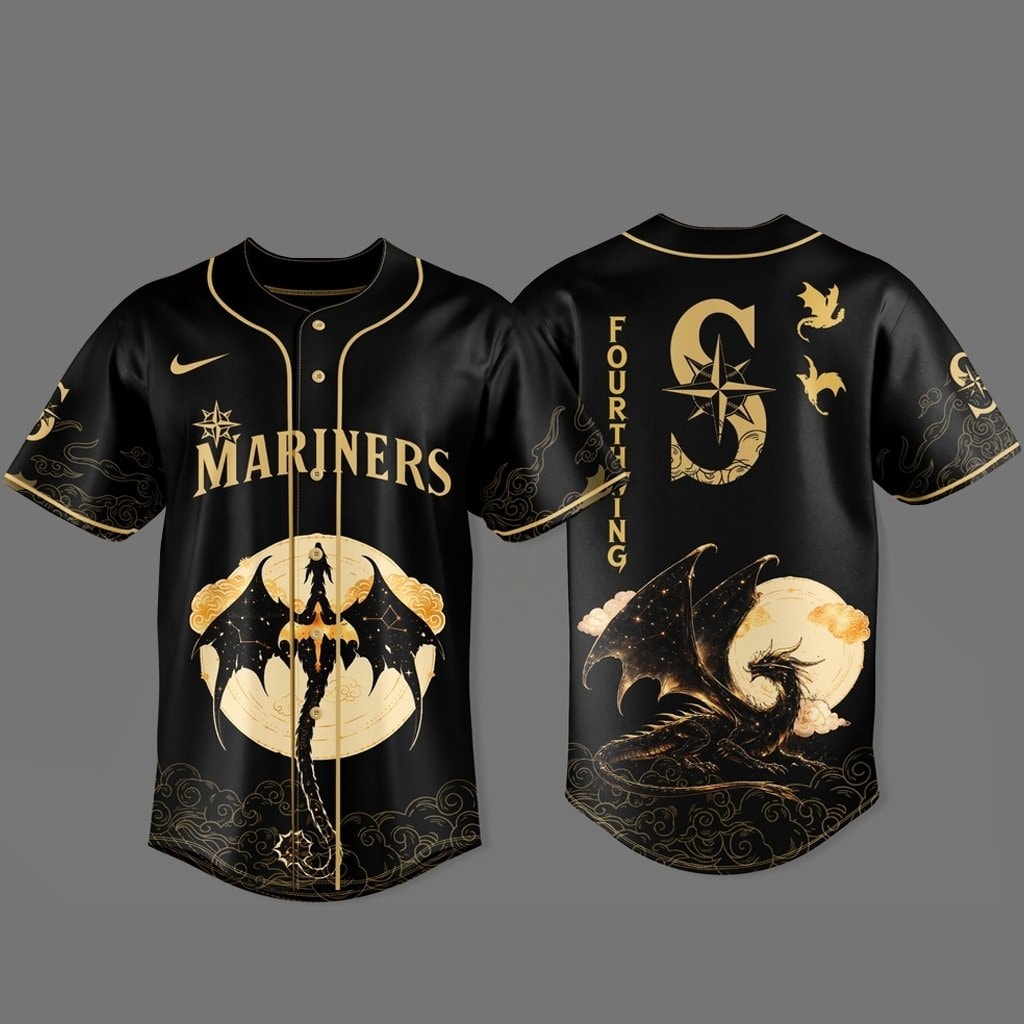 Baseball Team x Fourth Wing 2026 Dragon Moon Black Baseball Jersey