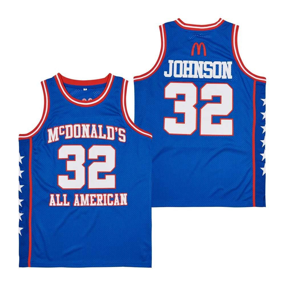 Magic Johnson 32 McDonald's All American Throwback Swingman Jersey Blue Unisex